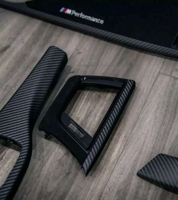 Original BMW M-Performance Carbon Alcantara Interior Trim Set for BMW F30 / F32 / F33 / F36 / F80 M3 / F82 M4 - Part Number 51952230351This Genuine BMW carbon fiber and alcantara is sure to completely transform the interior of your 3 Series or 4 Series - Image 5