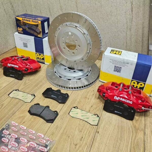 Big Brake Kit for E9x M3 AP 9040 6 Pot Calipers w/ Custom High Carbon J Hook 378mm Rotors - Image 2