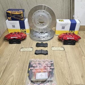 Big Brake Kit for E9x M3 AP 9040 6 Pot Calipers w/ Custom High Carbon J Hook 378mm Rotors