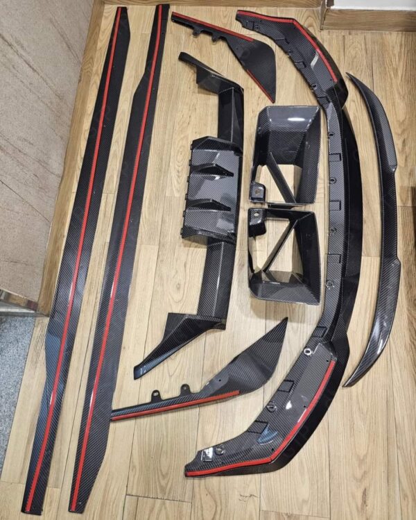 Front Lip Bumper Ducts Side Skirts Mirror Caps Rear Diffuser Trunk Lip Spoiler