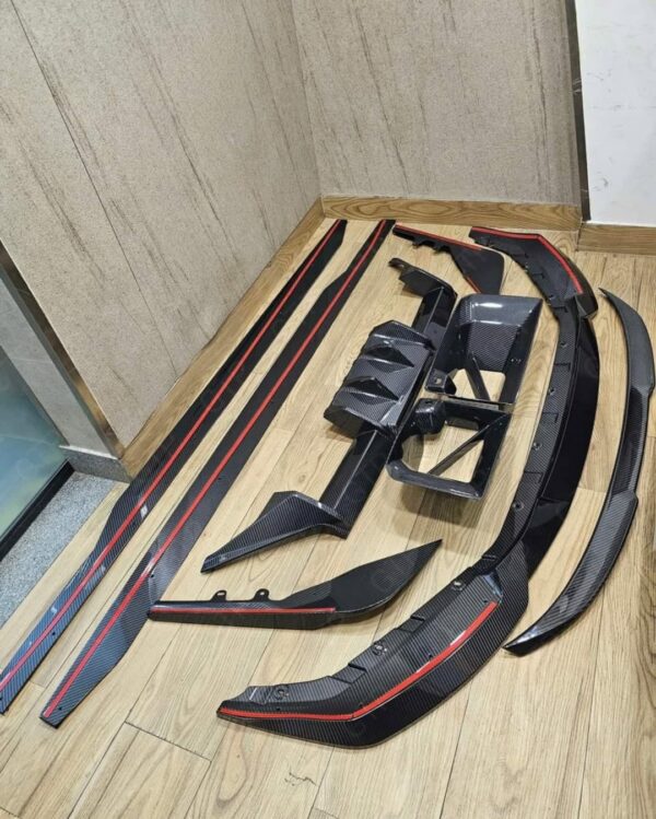 Front Lip Bumper Ducts Side Skirts Mirror Caps Rear Diffuser Trunk Lip Spoiler - Image 2