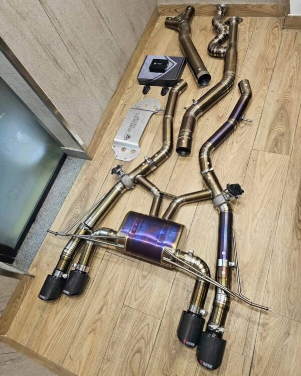 Valvetronic Designs Valved sports exhaust made of titanium material with opf bungs and equal length midpipe for BMW G87 M2