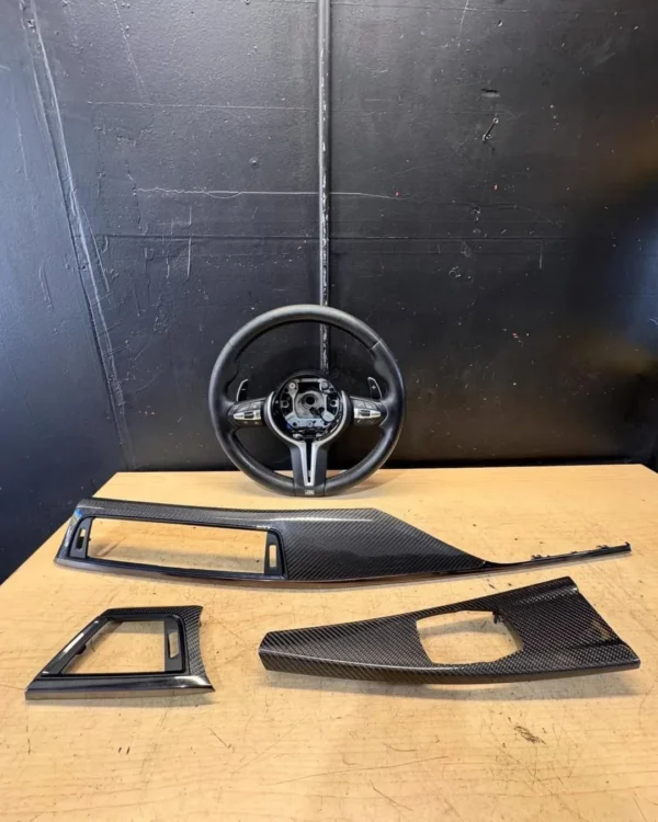 BMW F8X M3 M4 Interior Goodies 📲DCT steering wheel ✅Carbon Fiber Trim ✅Each item has some typical wear and tear