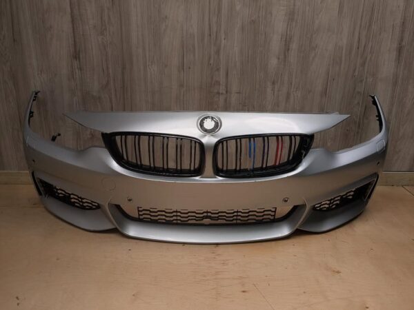 F32 M Sport Front Bumper   •Fits F32/F33/F36  •W/ Grilles  •Silver A83 •Dent & Paint Cracks  SKU 38962