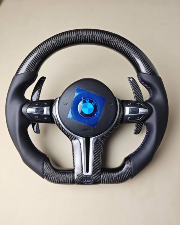 Custom F8x style steering wheel. - (DOES INCLUDE AIRBAG) -Will fit F3x and F8x  -We also have F8x style for E Chassis. Plug and Play!!!