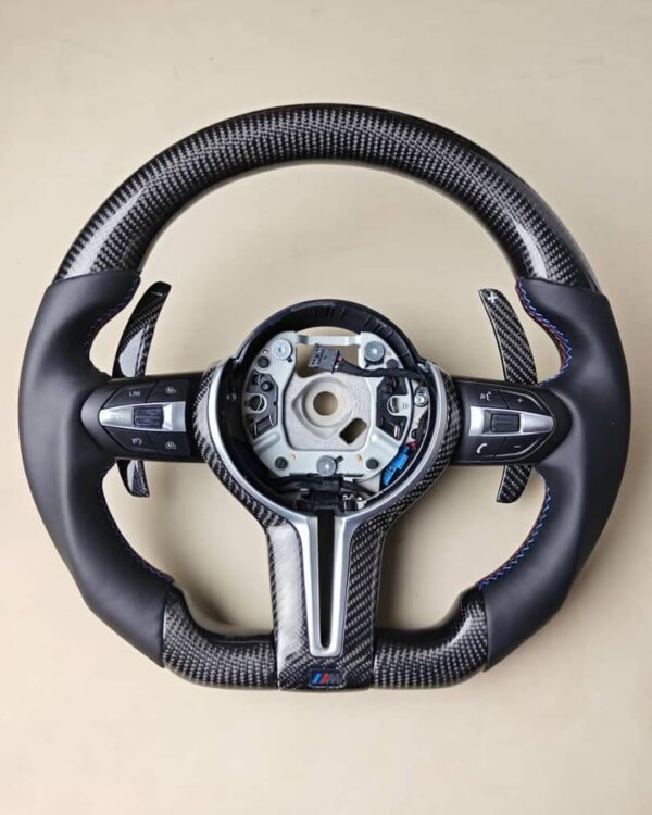 Custom F8x style steering wheel. - (DOES INCLUDE AIRBAG) -Will fit F3x and F8x  -We also have F8x style for E Chassis. Plug and Play!!! - Image 5