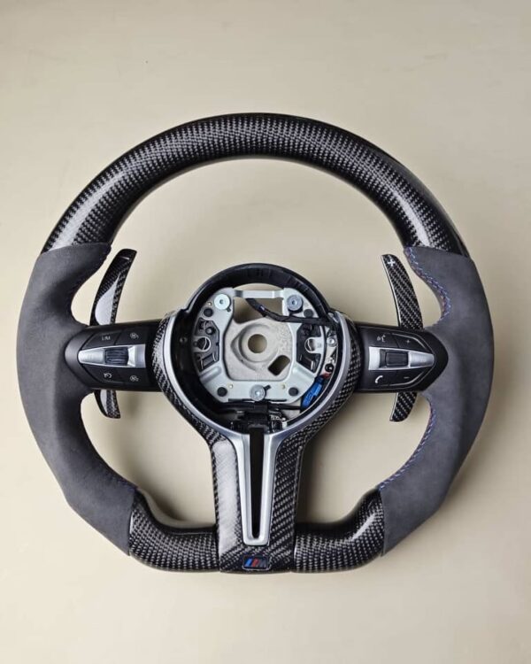 Custom F8x style steering wheel. - (DOES INCLUDE AIRBAG) -Will fit F3x and F8x  -We also have F8x style for E Chassis. Plug and Play!!! - Image 2